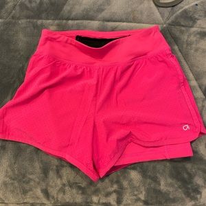Hot pink athletic shorts